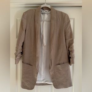 zara beige linen blazer